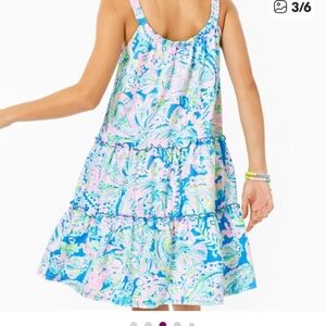 Lilly Pulitzer Blue Pink Green Paisley Tiered Sundress